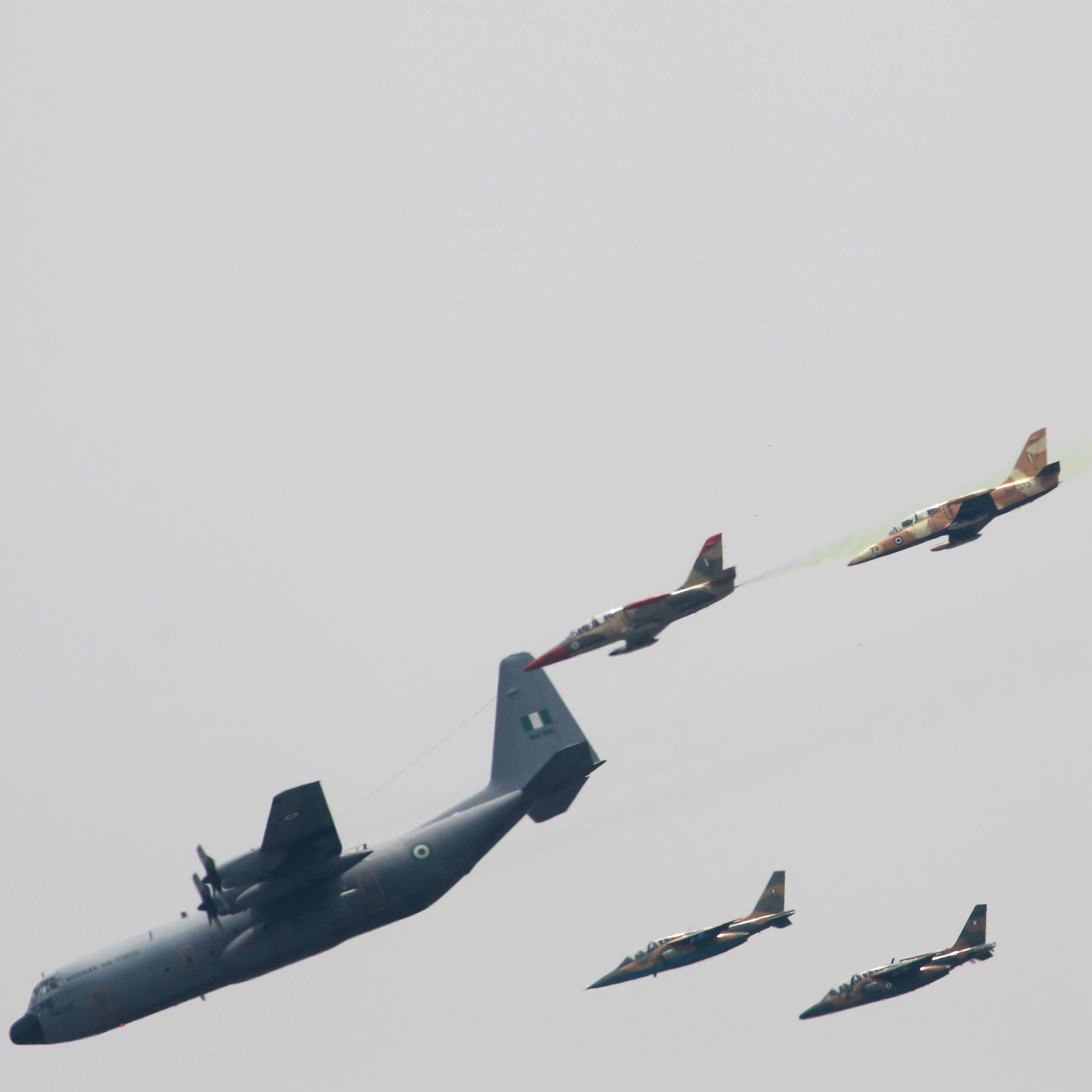 Military aircraft in flight