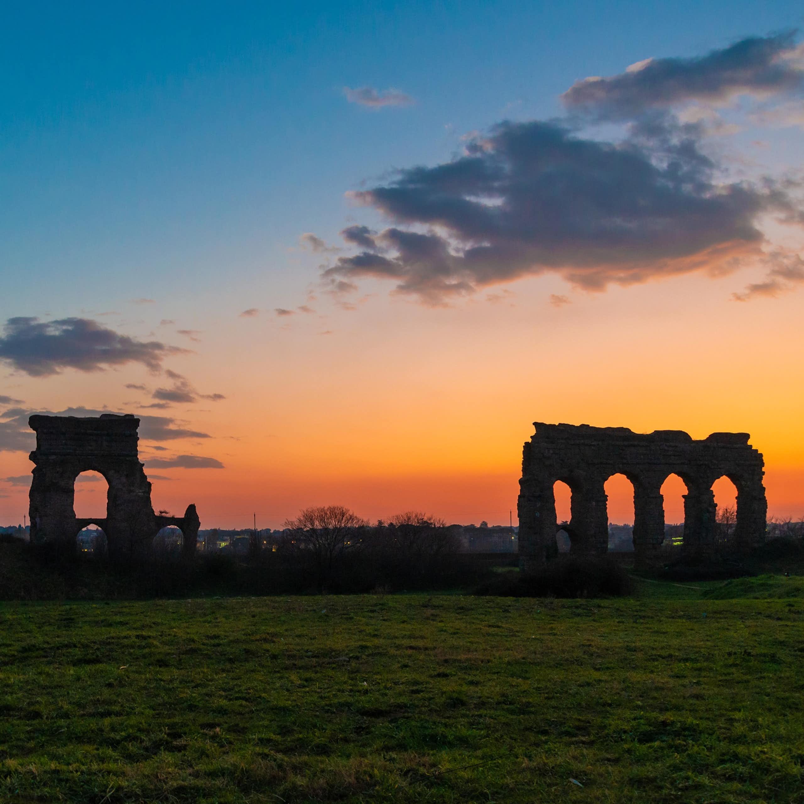 Parque de los acueductos, en Roma.